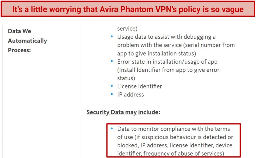 Does Avira Phantom Keep Logs? No